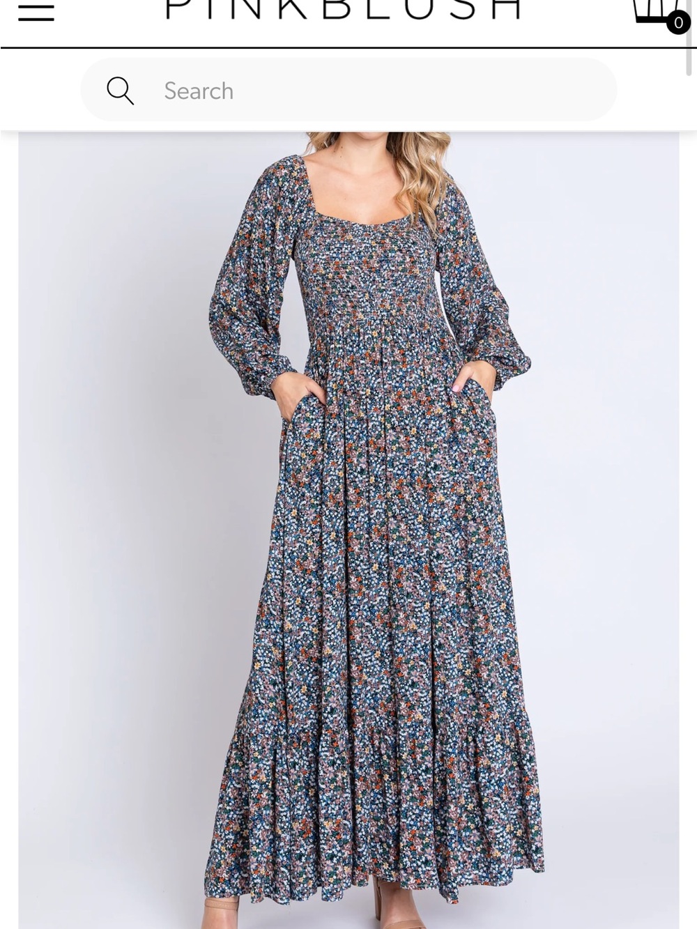 Navy Floral Maxi Dress